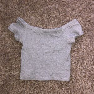 Zara off the shoulder crop shirt